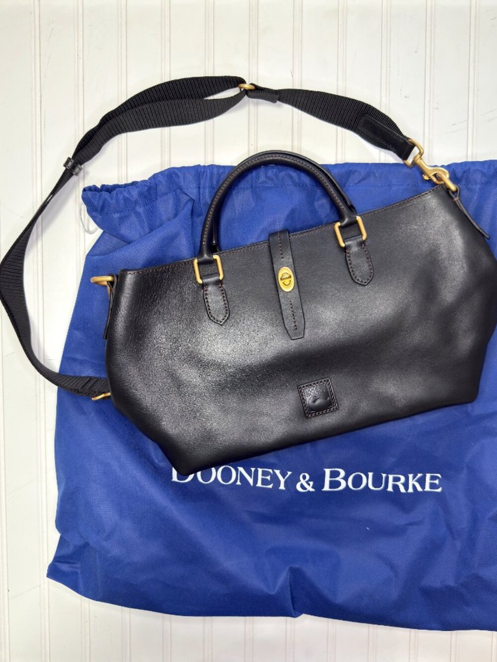 Dooney & Bourke Florentine Satchel Black Vacchetta Leather Bag NWOT